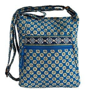 Vera Bradley Riviera Blue Hipster Large Adjustable Strap Floral Crossbody Bag